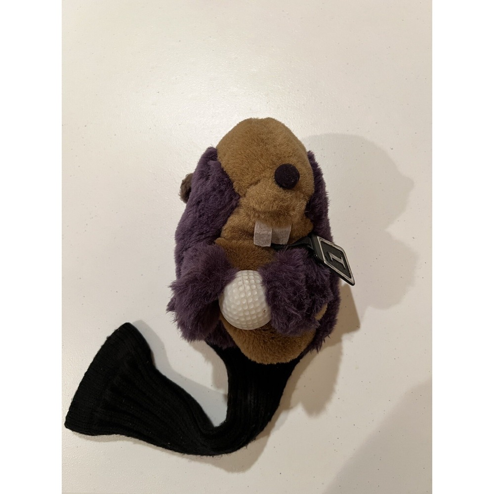Caddyshack Golf Club Head, Gopher Plush, Driver Cover, Holding Golf Ball, Retro